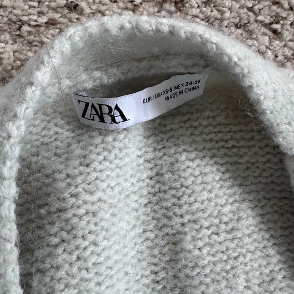 ZARA Wool Alpaca Open front Cardigan Sea Green Size XS/S - Picture 6 of 12